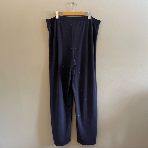 Reitmans Navy Wide Leg Pajama Set Purple Heart Print – Top XL Bottom XXL GUC - Picture 15 of 15